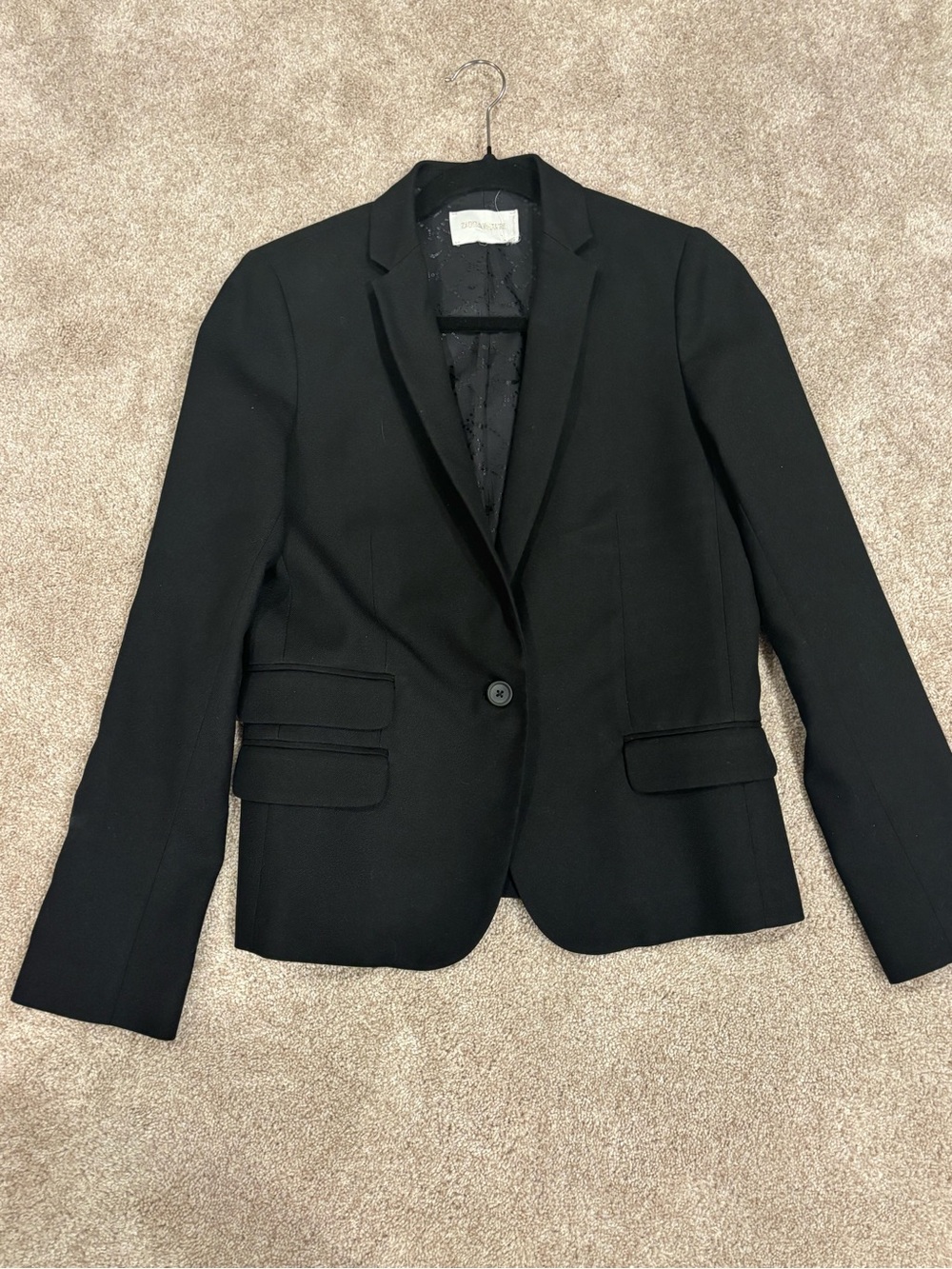 Zadig & Voltaire Black Single-Button Blazer Jacket